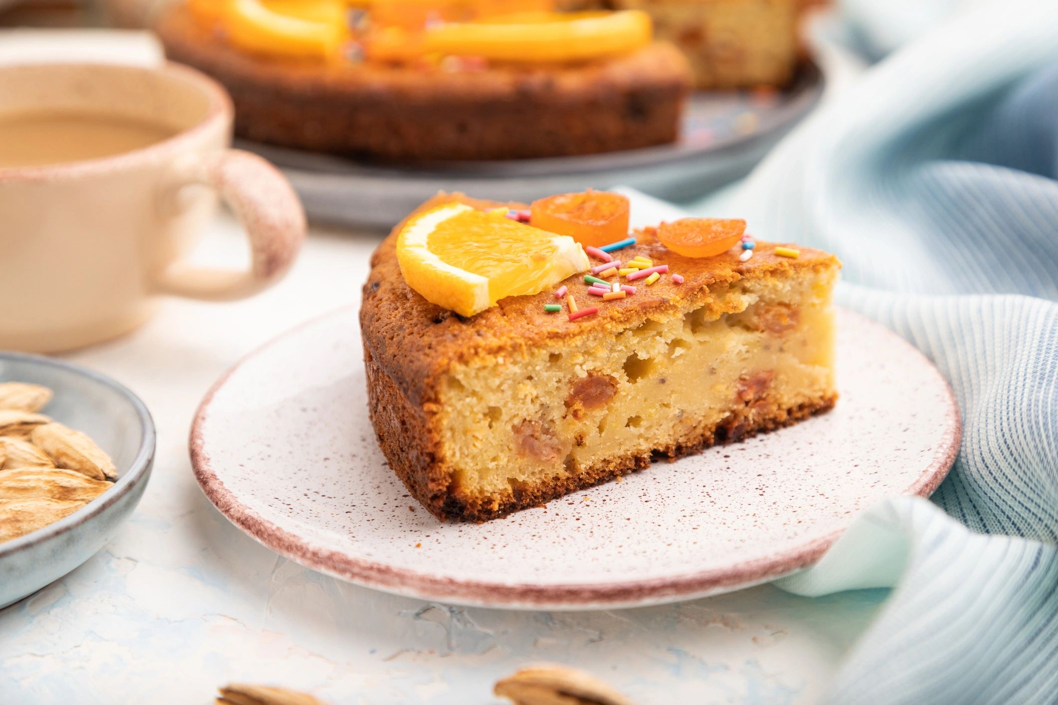 Torta artesanal de naranja con almendras