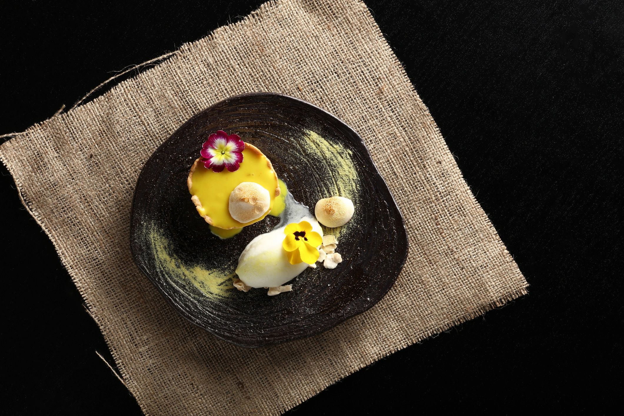 Elegant plated dessert for premium tropical menu